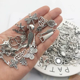 DIY 20/30/50/100 ชิ้นสารพันโลหะ Charm ลูกปัดสําหรับเครื่องประดับ DIY - เหมาะสําหรับสร้อยข้อมือ สร้อยคอ และต่างหูหัตถกรรม!