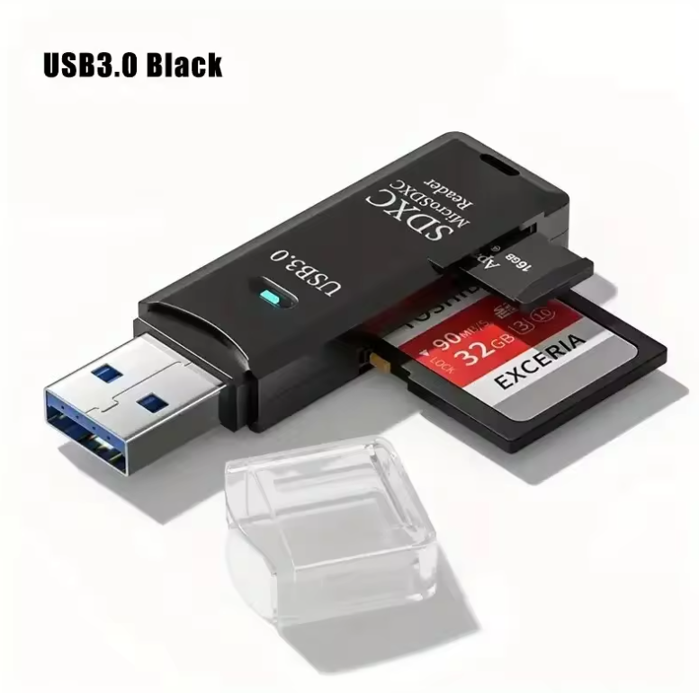 เครื่องอ่านการ์ด USB 3.0 Micro SD การส่งข้อมูลความเร็วสูงความเข้ากันได้สูงสุด 5Gbps หลายตัวสําหรับกล้องพีซี