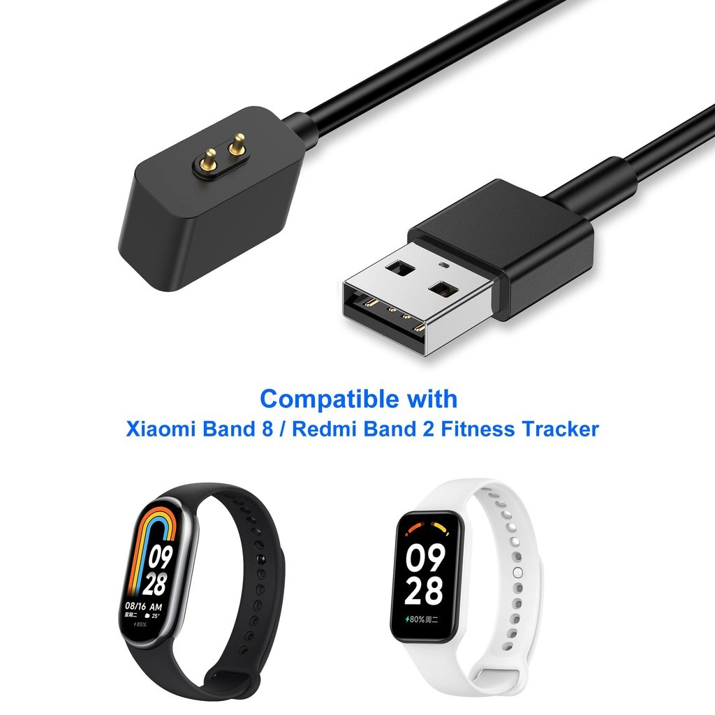 เครื่องชาร์จแม่เหล็กสําหรับ Xiaomi Mi Band 8 / Redmi Band 2 สายชาร์จ USB สําหรับ MiBand8 Band2 ทองแดงบริสุทธิ์ Core สายไฟ Smartband