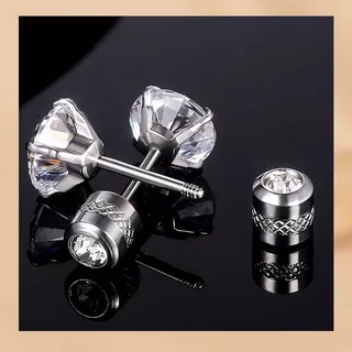 สแตนเลส Cubic Zirconia ต่างหูสตั๊ดสําหรับผู้หญิง 3-7 มม.ประกาย Elegant Party เครื่องประดับงานแต่งงานชุดของขวัญ