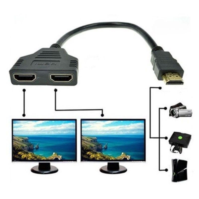 1080พี พอร์ต HDMI ชาย 2 หญิง 1 ใน 2 ออก ตัวแยกสัญญาณ สายเคเบิลอะแดปเตอร์แปลง