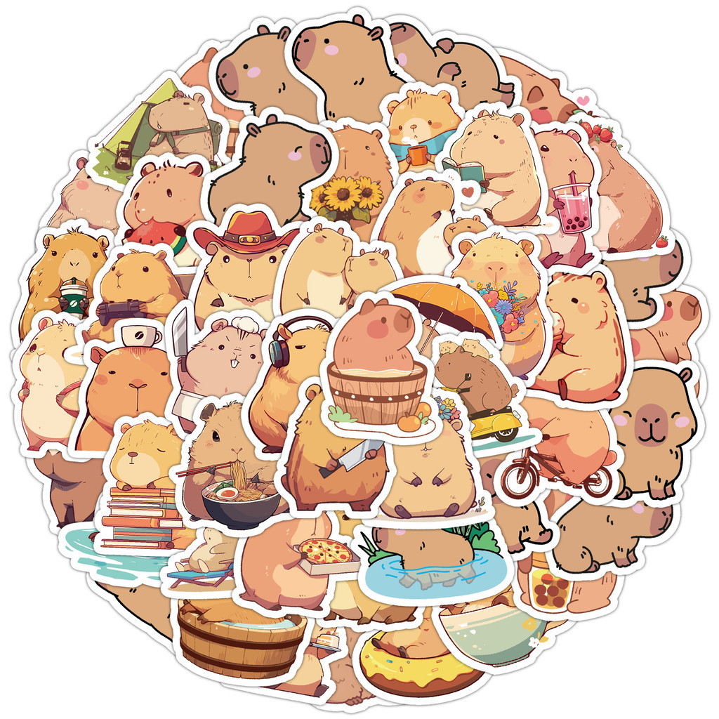 50ชิ้นน่ารักปักเป้าชุดสติ๊กเกอร์กราฟฟิตีสําหรับกระเป๋าเดินทางกรณีโทรศัพท์มือถือแล็ปท็อปหมวกกันน็อคสเก็ตบอร์ดสติกเกอร์ตกแต่งกันน้ําทําเองสร้า