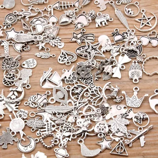 DIY 20/30/50/100 ชิ้นสารพันโลหะ Charm ลูกปัดสําหรับเครื่องประดับ DIY - เหมาะสําหรับสร้อยข้อมือ สร้อยคอ และต่างหูหัตถกรรม!