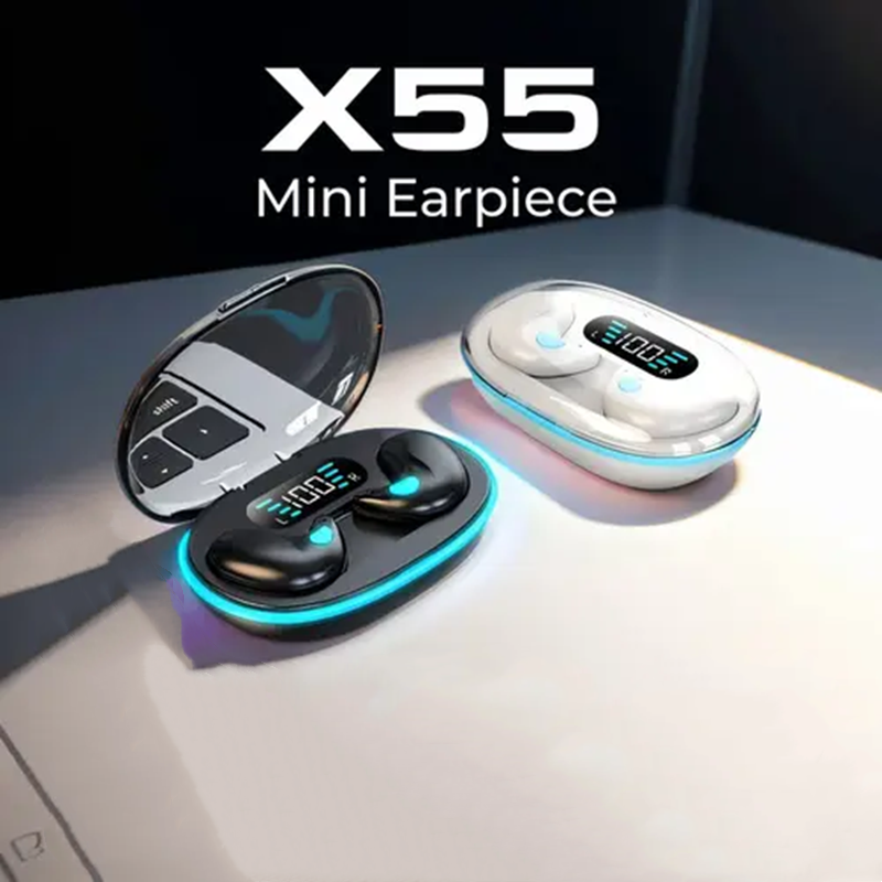 Tws X55 Sleeping หูฟังไร้สายมินิหูฟังสําหรับทํางาน TWS หูฟังบลูทูธสเตอริโอซ่อนชุดหูฟังพร้อมไมโครโฟน HD Call กันน้ํา