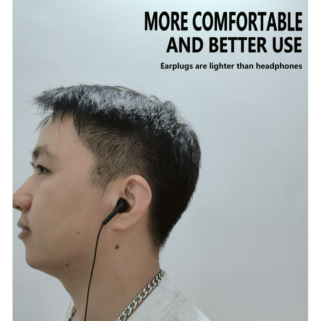 หูฟังตัดเสียงรบกวนแบบมีสายในหูไมโครโฟนหูฟังควบคุมระดับเสียงโทรศัพท์ หุ่นยนต์ ลดเสียงรบกวน