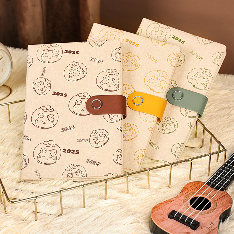 2025 Kawaii หมีน้อย Agenda Planner Organizer ไดอารี่ A5 สมุดบันทึกรายวันเครื่องเขียนสองหน้าต่อสัปดาห์ Notepad ปฏิทิน Sketchbook Office หมายเหตุหนังสือ