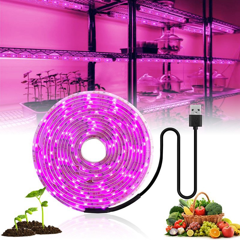 Dc 5V USB LED Grow Light Spectrumเต็ม1-5MไฟพืชเติบโตLED Strip Phytoโคมไฟสําหรับผักดอกไม้ต้นกล้าเติบโตเต็นท์