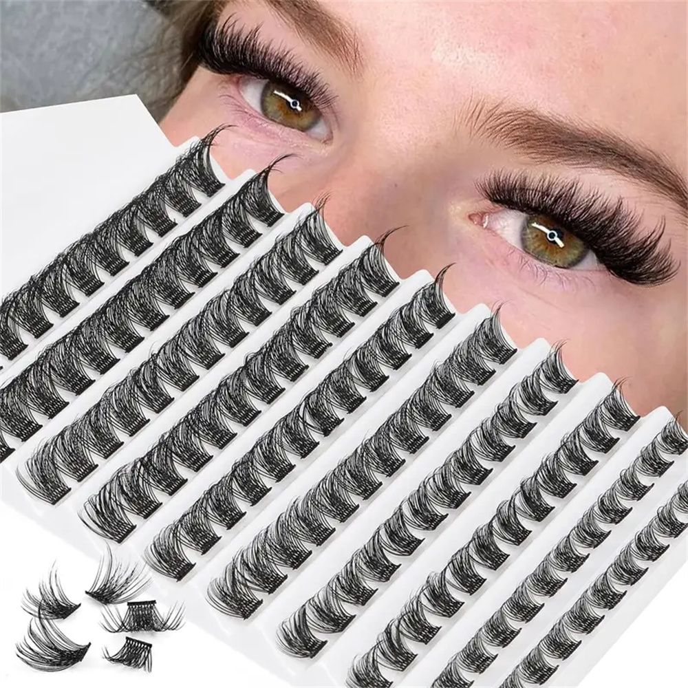 120pcs Cluster Lashes 8-16 มม.Wispyขนตาธรรมชาติดู Lashes D Curl Fluffy Cluster Lashes DIY Eyelash Extension