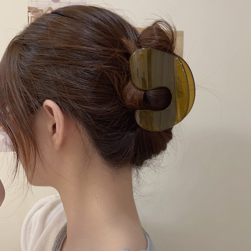 Retro U-รูปกิ๊บหญิงขนาดใหญ่ใหม่กลับหัวกิ๊บHigh-End Simple All-Match SharkคลิปHeaddressคลิป