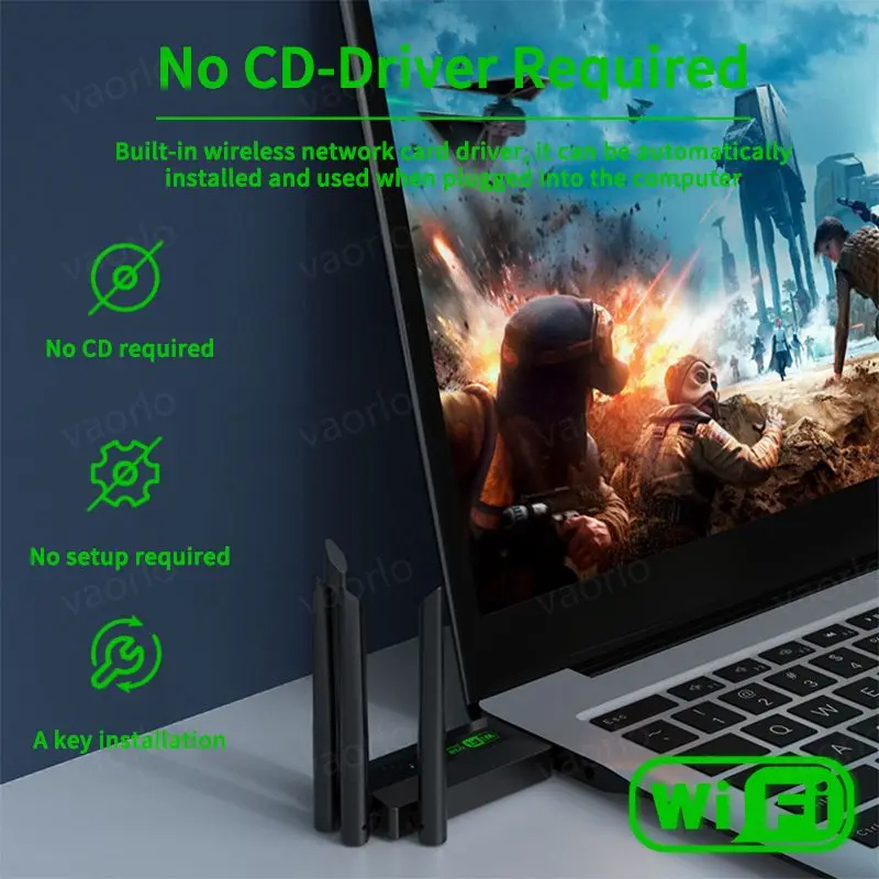1200mbps USB Wifi อะแดปเตอร์ไดร์เวอร์ฟรี 4 เสาอากาศการ์ดเครือข่าย USB USB 3.0 ไร้สายระยะไกล Dual Band 5GHz สําหรับเดสก์ท็อป PC Window10/11