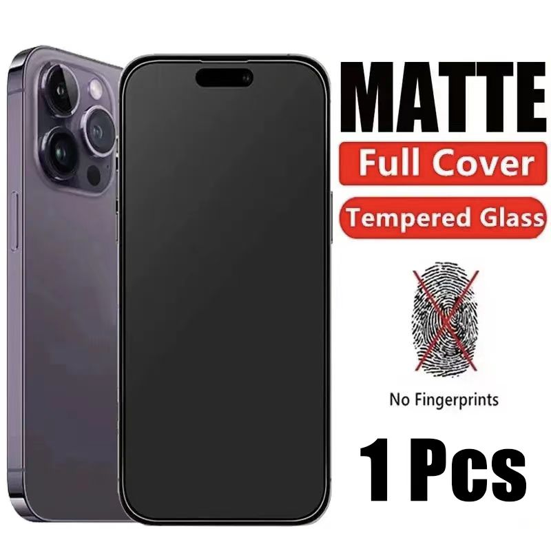 [1 ชิ้น] Matte FrostedกระจกนิรภัยสําหรับiPhone 15 14 13 12 11 Pro X XR XS Max 8 7 6 6s Plus SE 2020 หน้าจอProtecrtor
