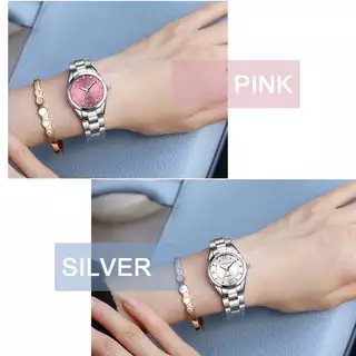 RUWAY นาฬิกาควอทซ์สแตนเลส Rhinestone หรูหรามีสไตล์ธุรกิจเคลื่อนไหวญี่ปุ่นสําหรับผู้หญิง