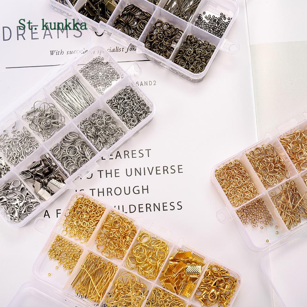 St.kunkka โลหะผสมอุปกรณ์เสริมเครื่องประดับผลการค้นหาชุดซ่อมเครื่องมือกุ้งก้ามกรามเปิดกระโดดแหวนต่างหูตะขอสําหรับเครื่องประดับ DIY ทําอุปกรณ์