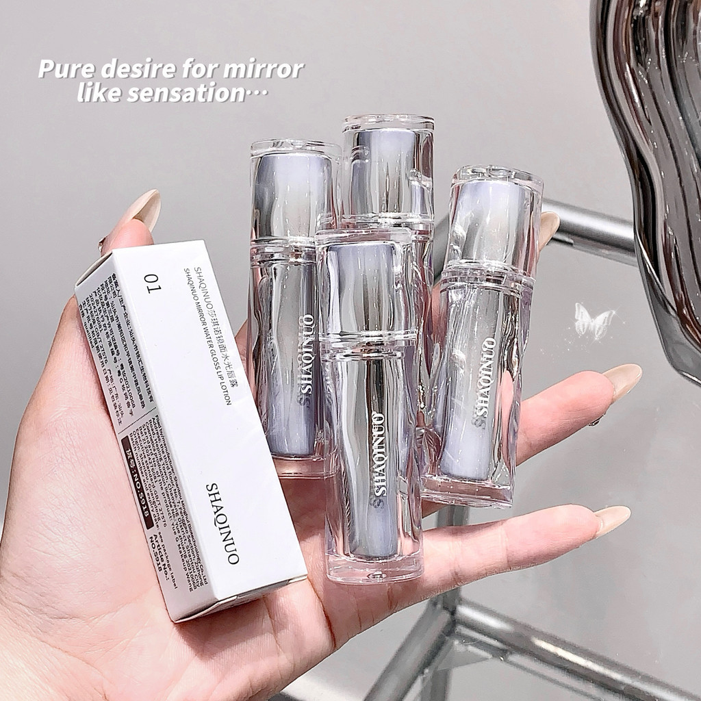 Shaqinuo Mirror Lip Glaze Juicy Clear & Natural Makeup Lip Tint ลิปกลอส Long-lasting Moisturizing Glaze