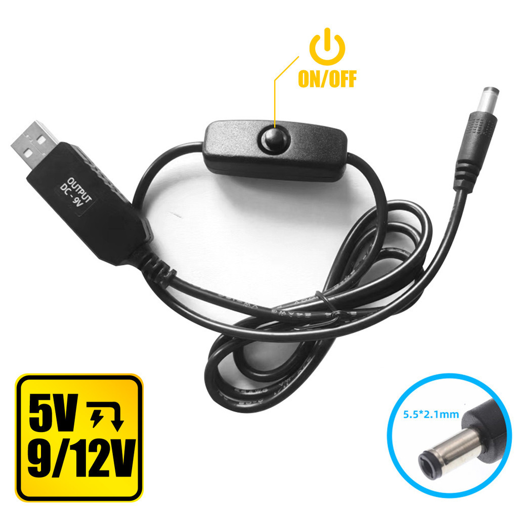 Hdoorlink DC 5V ถึง 12V 9V USB Power Boost Line USB แรงดันไฟฟ้า Step Up สายแปลง USB อะแดปเตอร์แปลง