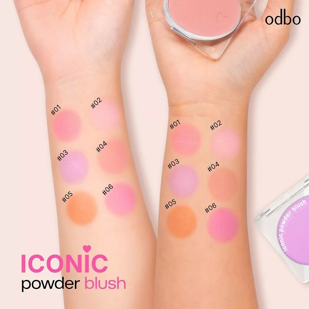 ODBO Iconic Powder Blush 4.2g สีม่วง เนื้อเนียนนุ่ม ติดทนนาน thumbnail 7