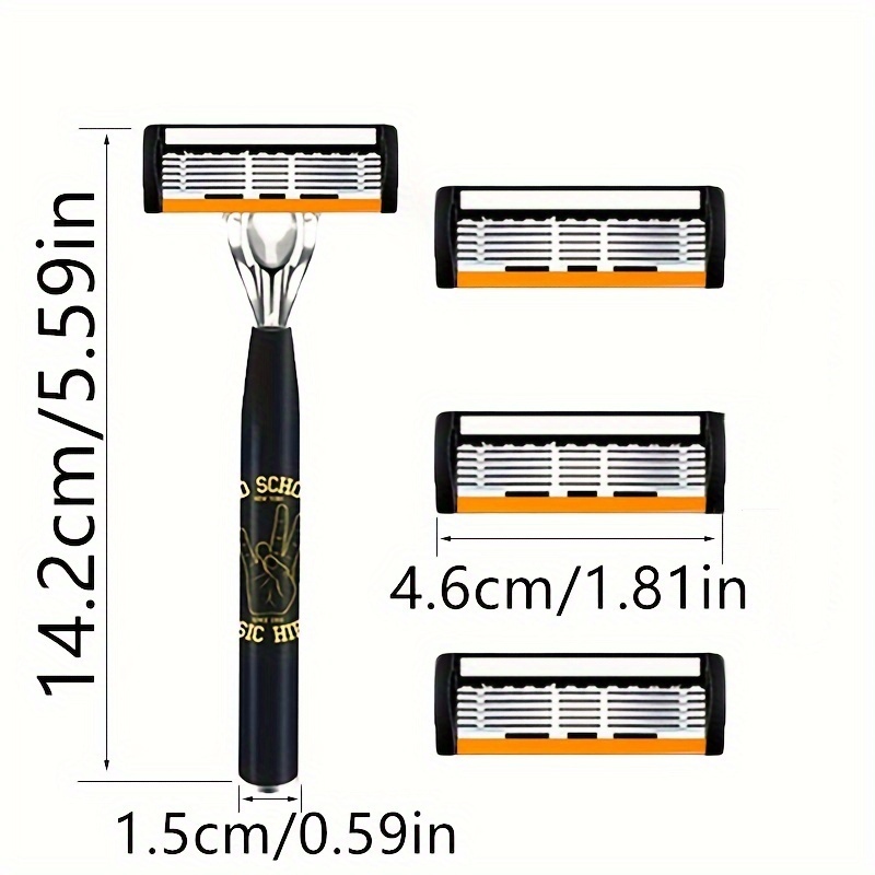 ผู้ชายเครื่องโกนหนวดมีดโกนตัดผมเครื่องมือมีดโกนผมใบหน้า6ชั้นใบมีดที่มีคุณภาพสูงโบราณโกนหนวดมีดเครื่องโกนหนวดด้วยหัวเปลี่ยนหัว - รูปที่ 4
