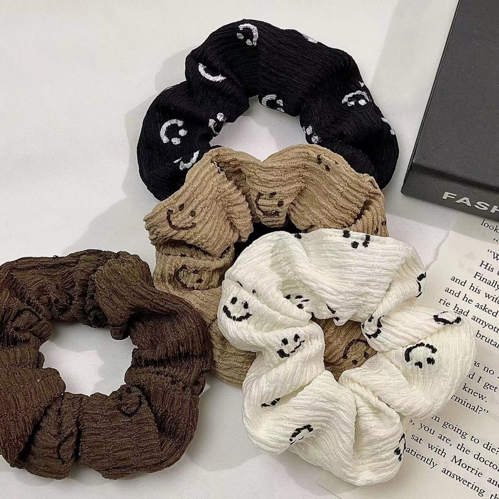 ใหม่สุดน่ารักยิ้มไขมัน Scrunchy จีบผม Tie Ball Hair Tie