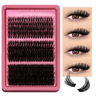ต่อขนตา 300 ชิ้น/เซ็ต - 40D 60D 80D Faux Mink Single Lash 10-16 มม.Cluster