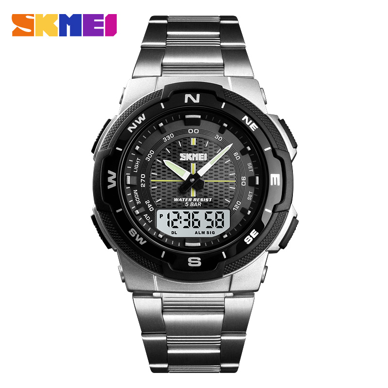 Skmei 1370 นาฬิกาผู้ชายแฟชั่นกีฬานาฬิกาควอตซ์บุรุษนาฬิกาแบรนด์หรูเหล็กเต็มรูปแบบธุรกิจนาฬิกากันน้ํา Relogio Masculino skmei