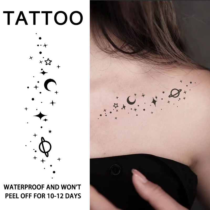 Fresh Aesthetic Herbal Tattoo สติกเกอร์กันน้ําติดทนนานหญิง Collarbone น่องจําลองรอยสักไม่สะท้อนแสง Semi