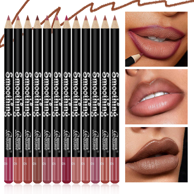 ชุดลิปไลเนอร์ 12 สี ติดทนนาน กันรอยเปื้อน ติดง่าย ทนต่อการโอน ดินสอเขียนขอบปากเนื้อแมท