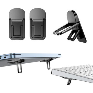Laptop Stand 2PCS Mini Foldable Portable Computer Riser 2 Adjustable Angle Notebook Stand Keyboard Lift for Desk