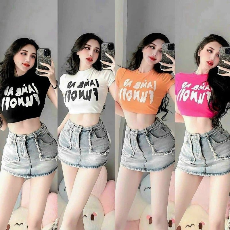 สาวร้อนสวมใส่ผู้หญิงสั้นสั้นแขนสั้นเสื้อยืดฤดูร้อนซอกการออกแบบรู้สึกที่มีคุณภาพสลิมฟิต ผอมลง ดูสะดือ @