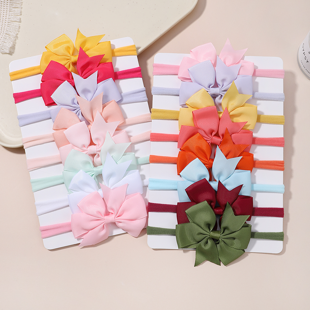 8 ชิ้น/เซ็ตไนลอนเด็กแถบคาดศีรษะยืดหยุ่นทารกแรกเกิด Hairrope Turban เด็กวัยหัดเดิน Headwear อุปกรณ์เสริมผม