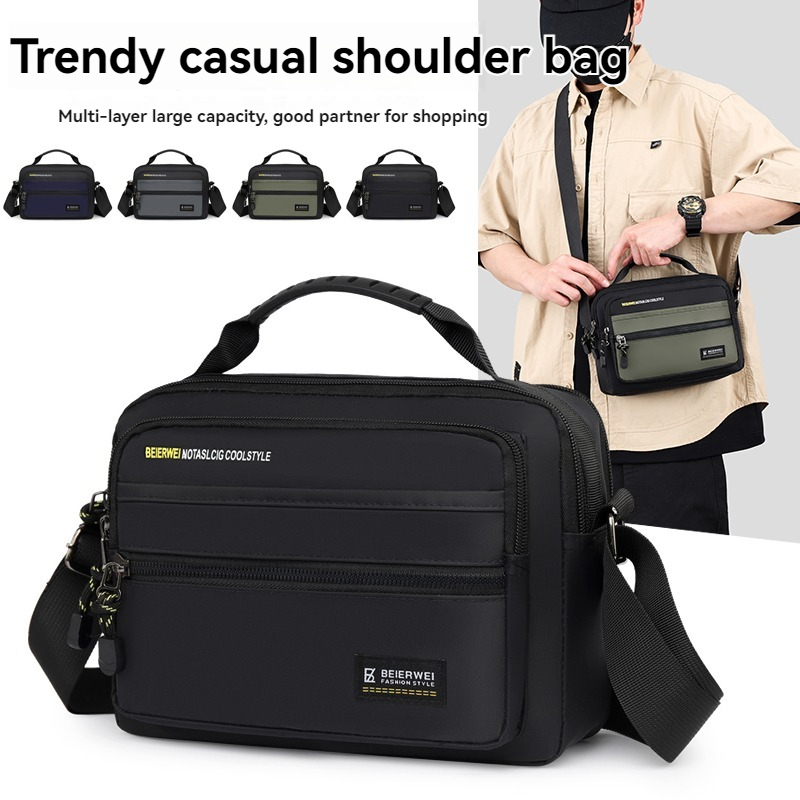 กระเป๋าผู้ชาย Casual One-Shoulder Messenger กระเป๋าน้ําหนักเบาผ้าไนลอนกระเป๋าถือใหม่กีฬา Messenger กระเป๋า Casual All-Match