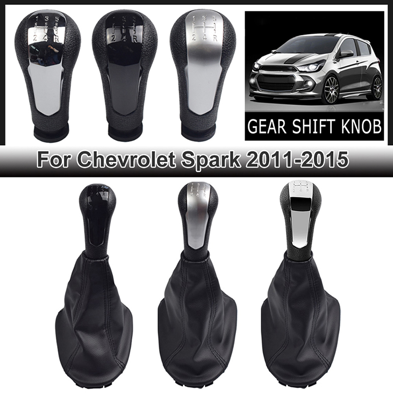 5 ความเร็วเกียร์ธรรมดาเกียร์รถ Stick Shift Knob Boot Cover สําหรับ Chevrolet Spark Holden Barina Spark M300 2011 2012 2013 2014 2015