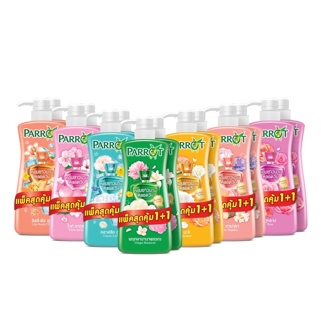 [ขายดี] (แพ็คคู่) Parrot แพรอทครีมอาบน้ำ ขนาด 500มล. (เลือกกลิ่นได้)