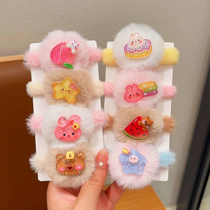 ตุ๊กตาหญิงฤดูใบไม้ร่วงและฤดูหนาวใหม่ยืดหยุ่นสูงหนาสาวน้อยยางรัดผม