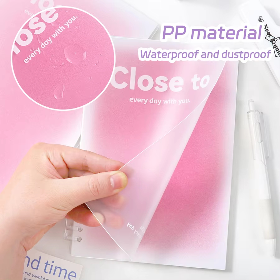 B5/a5 Binder ฝาครอบชุดแหวนเกลียวพลาสติกใสเครื่องเขียนอุปกรณ์สํานักงานไม่รวมหน้าด้านใน - รูปที่ 2