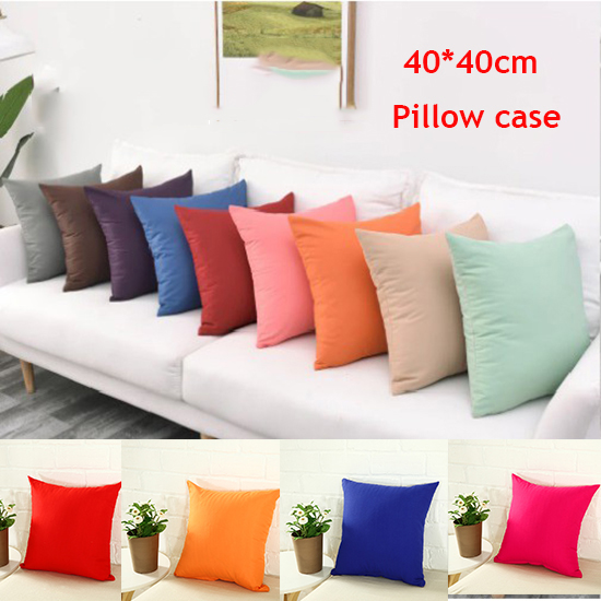 ปลอกหมอน ผ้าฝ้าย ทรงสี่เหลี่ยม ขนาด 40 X 40 ซม. สีพื้น สไตล์คลาสสิก สําหรับตกแต่งบ้าน โซฟา