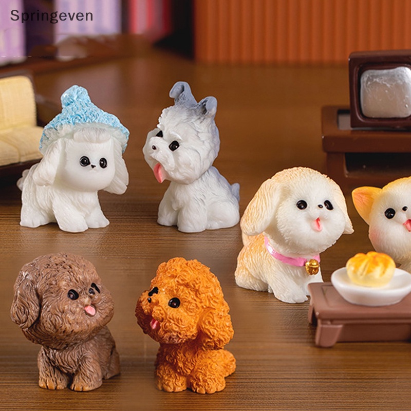 ตุ๊กตาสุนัขตุ๊กตาประดับสัตว์ขนาดเล็กสวนนางฟ้ามินิการ์ตูนสัตว์