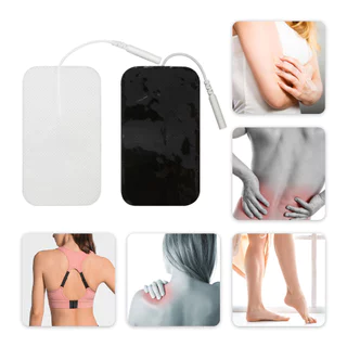 TENS EMS แผ่นเจลอิเล็กโทรด 10 ชิ้น – แผ่นทดแทนไม่ทอแบบมีกาวในตัวสําหรับบําบัดกล้ามเนื้อและบรรเทาอาการปวด