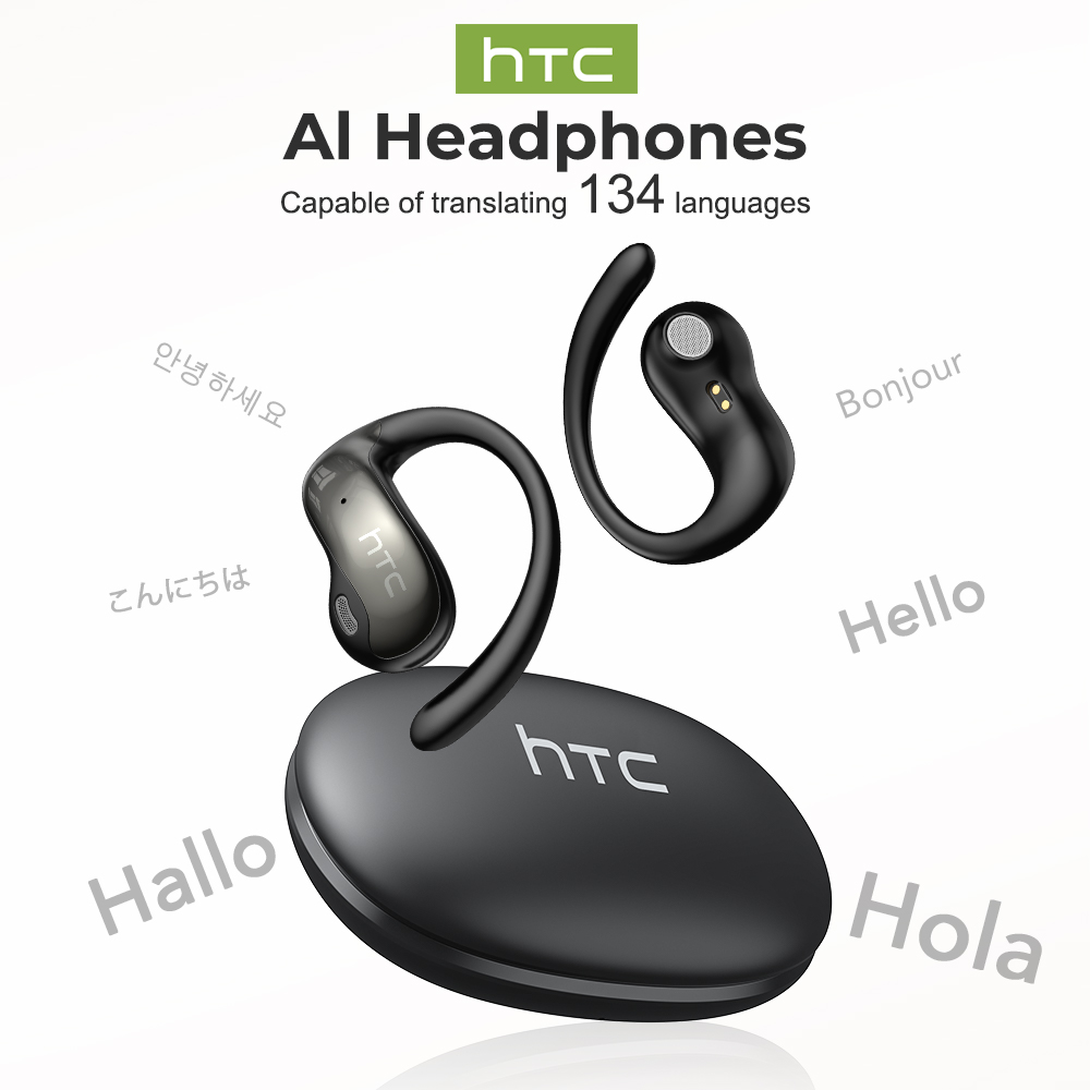 หูฟังบลูทูธ HiFi HTC NE19 AI V5.4 ตัดเสียงรบกวน กันน้ํา IP54 พร้อมไมค์ สําหรับเล่นกีฬา