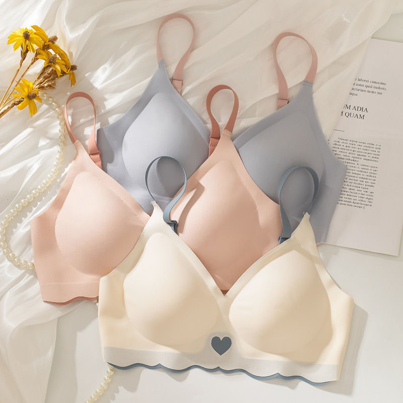 Simple Seamless Bra สุภาพสตรีฤดูร ้ อนสไตล ์ บางรวบรวมสบายระบายอากาศได ้