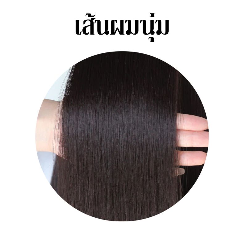 แฮร์พีชผมตรงสีน้ำตาลเข้ม (60 ซม.) หนานุ่ม ทนความร้อน หนีบ/ทำลอนได้ - รูปที่ 2