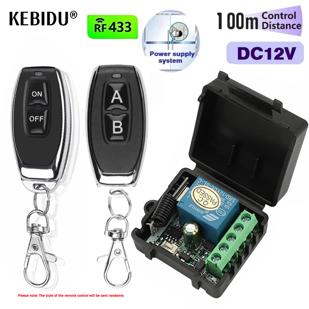 สวิทช์ไร้สาย 433MHz DC 12V RF รีเลย์ รับส่งสัญญาณสำหรับล็อคแม่เหล็กประตู