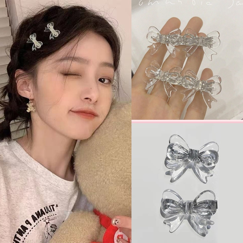 โปร่งใสโปร่งใสโบว์กิ๊บหวาน ผู้มีอิทธิพล อิน บางหักกิ๊บสาวด้านคลิปอุปกรณ์ผมน่ารักคลิป
