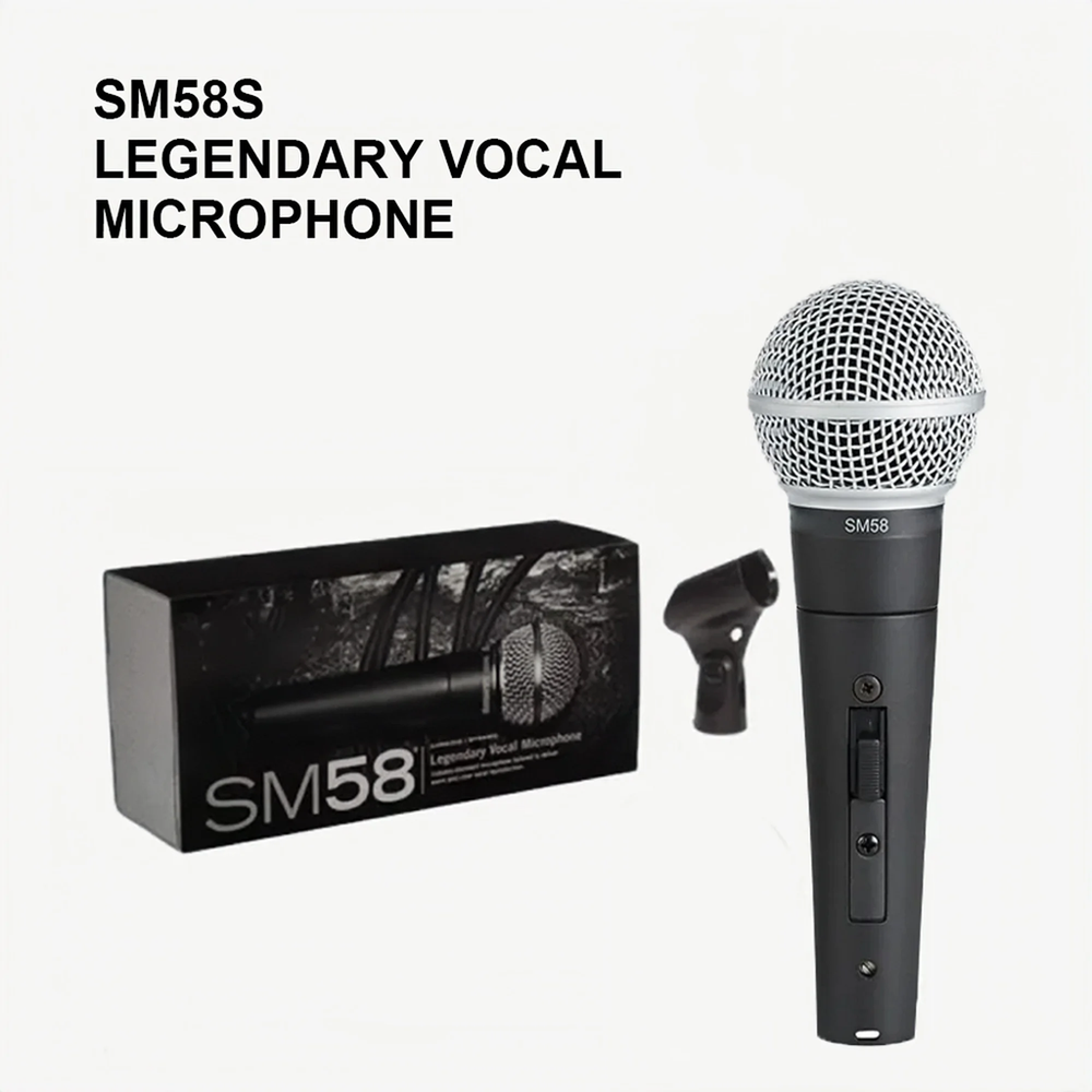 โลหะ SM58 cardioid แบบไดนามิกไมโครโฟนสําหรับเวทีร้องเพลงมืออาชีพไมโครโฟนแบบมีสายสําหรับ Shure คาราโอเกะ BBOX การบันทึก Vocal
