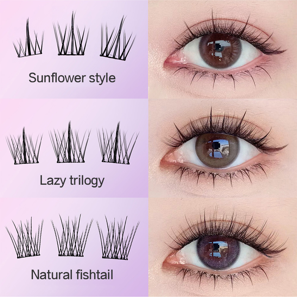 BQI Glue-Free Big Curl Natural False Lashes – 10 แถว Easy On & Off, ขนตานํากลับมาใช้ใหม่สําหรับสวมใส่ทุกวันและแต่งหน้าปาร์ตี้ - รูปที่ 4