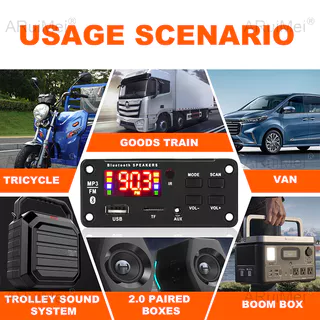 บลูทูธ 5.0 เครื่องเล่น MP3 50W เครื่องขยายเสียง DC12V สําหรับเครื่องเสียงรถยนต์พร้อมการบันทึก FM USB และแฮนด์ฟรี Call