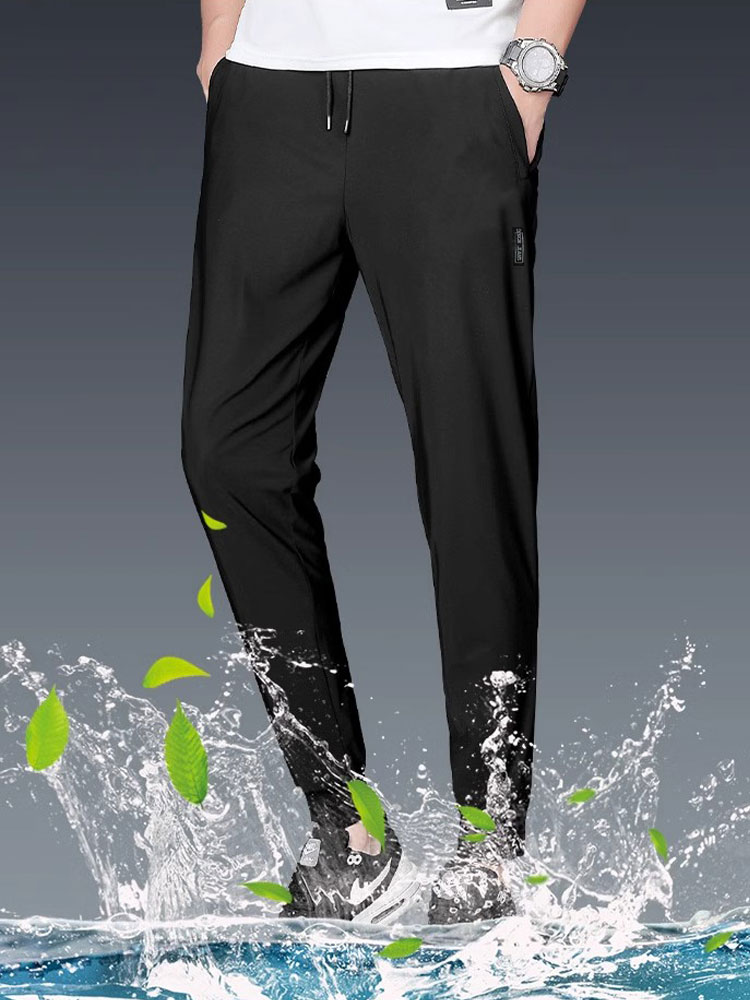 Ua Ice Silk Quick-Drying ฤดูร้อนบางสไตล์ Breathable Cool Casual Pants กางเกงลําลองขนาดใหญ่