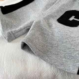 ฤดูร้อนเสื้อผ้าเด็กชุด2ชิ้นชายหญิงกีฬาแขนสั้นกางเกงขาสั้นจดหมายวอร์ม