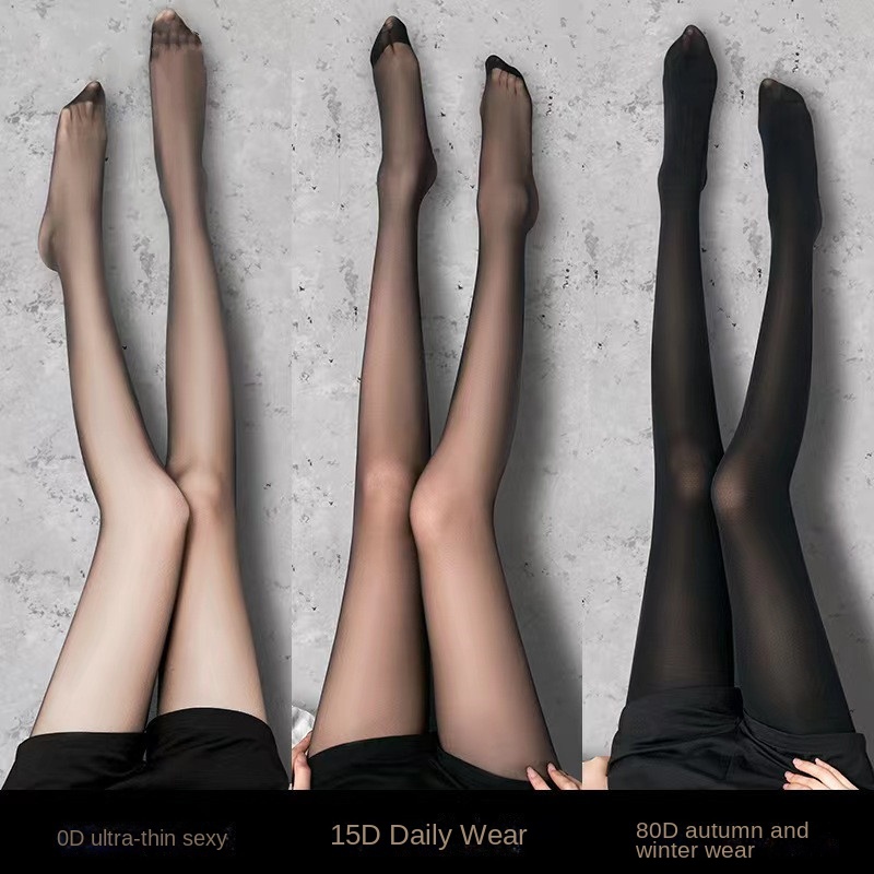 0d สีดําถุงน่องบางสีดํา Pantyhose ฤดูใบไม้ผลิฤดูใบไม้ร่วงสไตล์บางไม่ตกปิดเซ็กซี่ ins ถุงน่องอินเทรนด์ Anti-Snagging