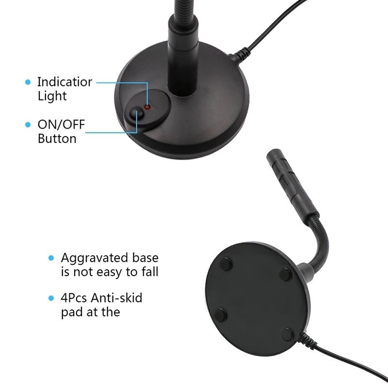 ไมโครโฟน USB 3.5 มม. คอมพิวเตอร์เดสก์ท็อป Plug&Play ไมโครโฟน Omnidirectional สําหรับแล็ปท็อป Online Class
