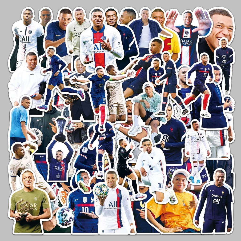 50pcs Kylian Sanmi Mbappé Lottin ฟุตบอล Star กีฬา Series Graffiti สติกเกอร์เหมาะสําหรับหมวกกันน็อคหน้าต่างแล็ปท็อปเดสก์ท็อปถ้วยน้ําตกแต่งกันน้ํา DIY คู่มือสติกเกอร์